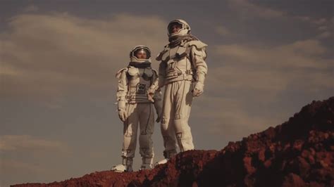 Two Astronauts On Mars - Stock Video | Motion Array