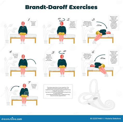 Exercise Brandt Daroff For Treatment Of Vertigo Stock Vector