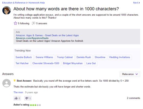 About How Many Words Are There In 1000 Characters Yahooanswers