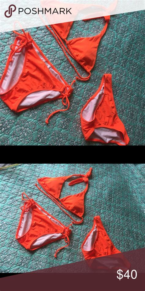 Victorias Secret Bright Orange Bikini Set Orange Bikini Set Bikinis