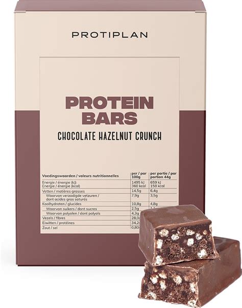 Protiplan Reep Hazelnoot Chocolade Crunch 7 X 44 Gram Eiwitrepen