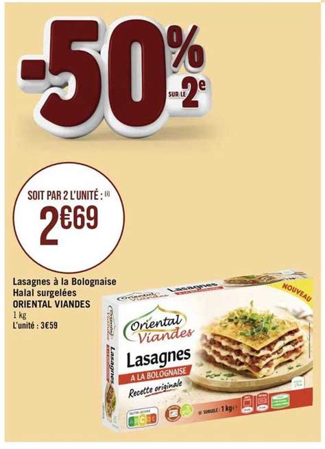 Promo Lasagnes La Bolognaise Halal Surgel Es Oriental Viandes Chez