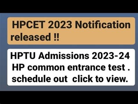 HPCET 2023 Exam Schedule Out HPTU Admissions 2023 2024 HPCET 2023