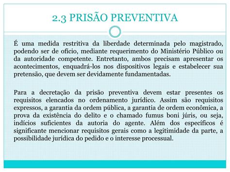 PPT Tipos de Prisões Liberdade Provisória e Relaxamento de Prisão