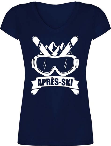 Shirtracer T Shirt Après Ski Skibrille Après Ski Damen T Shirt Mit