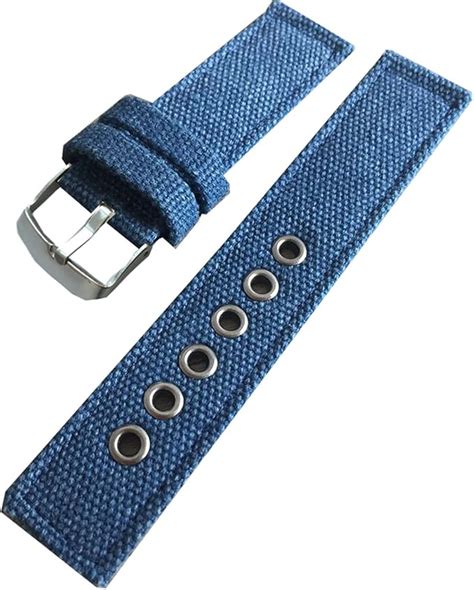 Time Best Herren Mm Military Army Blau Nylon Canvas Stoff