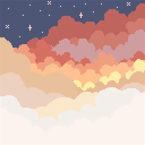 Oc My First Ever Pixel Art I Wanted Some Fluffy Clouds Pixelart