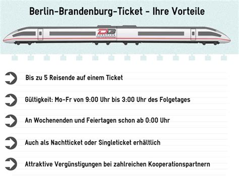 Brandenburg Ticket Berlin Ticket VBB Gültigkeit und Preise