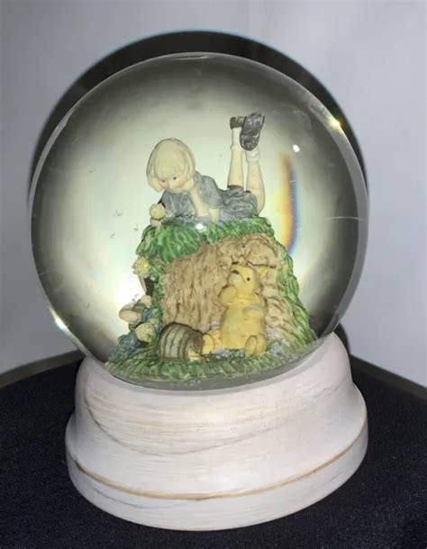 DISNEY WINNIE THE Pooh Christopher Robinson Snow Globe ~Michel & Co £33 ...