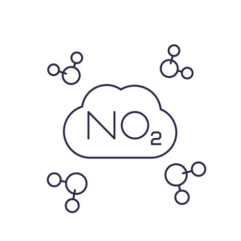 NO2 Nitrogen Dioxide Molecule Line Vector Eps 2096557 Vector Art At