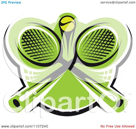 Clipart Green Tennis Ball And Crossed Rackets 2 Royalty Free Vector