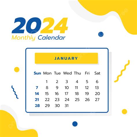 Calendario Enero 2024 Vector PNG Calendario Enero 2024 Enero 2024