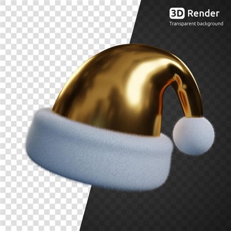 Render 3d De Sombrero Dorado De Santa Claus Aislado Archivo PSD Premium