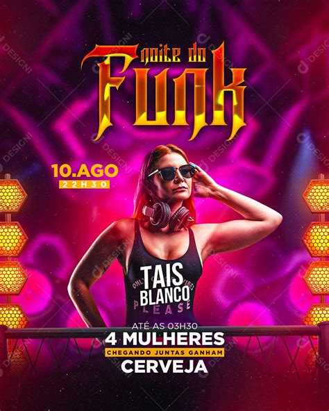 Flyer Noite Do Funk Tais Blanco Social Media Psd Editável Download