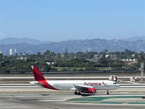 Avianca Airlines Airplane At Los Angeles International Airport In