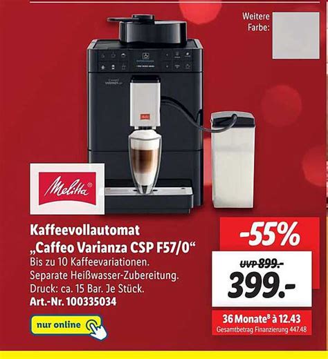 Melitta Kaffeevollautomat Caffeo Varianza Csp F Angebot Bei Lidl