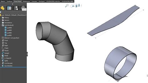 Solidworks Tips Sheetmetal Tutorial Modling A Multisection Elbow In