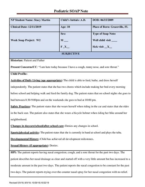 Nsg 6435 Week 2 Pediatric Soap Note South University Online Questions And Answers With