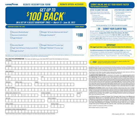 Canadian Tire Goodyear Mail In Rebate A Comprehensive Guide Goodyear