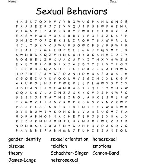 Sexual Behaviors Word Search Wordmint