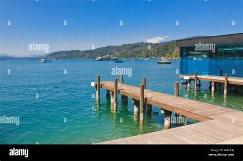 Lake Worthersee Austria Stock Photo Alamy