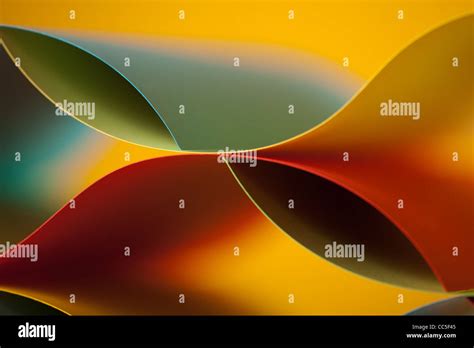 Graphic Abstract Image Of Colorful Origami Pattern Made Of Curved