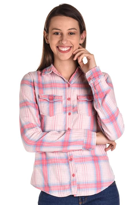 Forever 21 Camisa Xadrez Rosa TROC