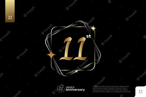 Premium Vector Gold Number 11 Logo Icon Design On Black Background