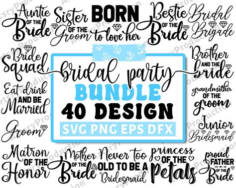 Bridal Party Svg Bundle Bachelorette Shirt Svg Wedding Svg Etsy