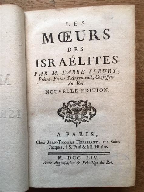 Les Moeurs Des Isra Lites Von Fleury Cl Antiquariat Lohmann