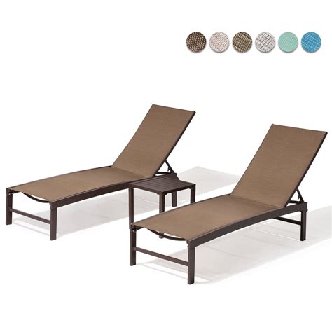 Pellebant Set Of Outdoor Chaise Lounge Aluminum Adjustable Patio