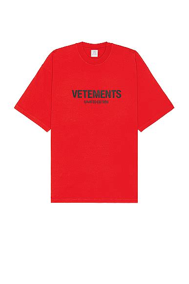 Vetements Limited Edition Logo T Shirt In Red And Black Fwrd