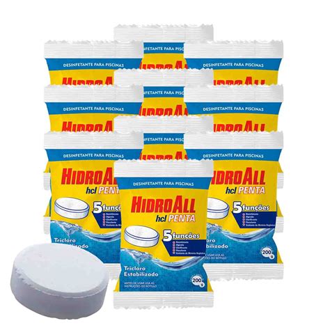 INATIVO Kit 10un Cloro Pastilha HCL Penta 5 Em 1 Hidroall 200g Star