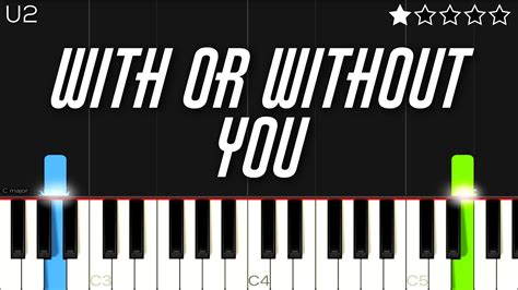 U2 With Or Without You Easy Piano Tutorial Youtube