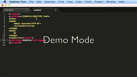 Html Snippet For Sublime Text Youtube