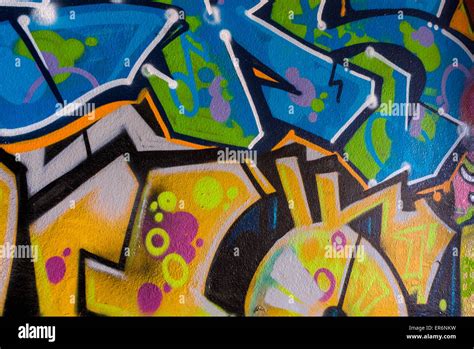 Orange Blue Green Graffiti Stock Photo Alamy