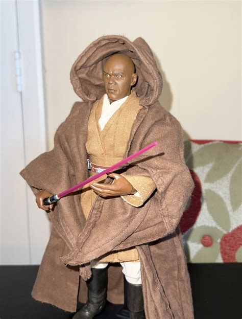 Mace Windu Star Wars Sideshow 1 6 Scale W Stand And Lightsaber Ebay