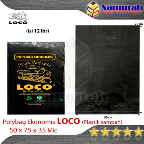 Plastik Polybag Loco Hitam 50 Kantong Sampah HDPE Ukuran 50 X 75 Cm