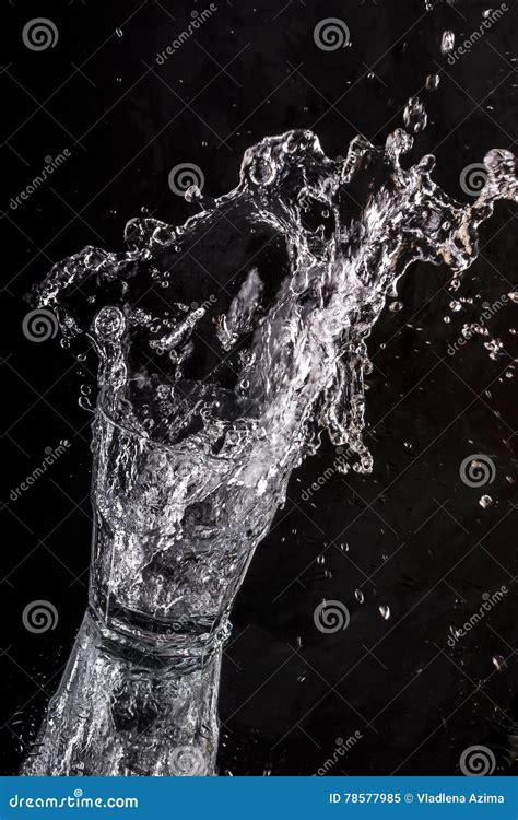 Water Splash In Glass Stock Image Image Of Cold Energy 78577985