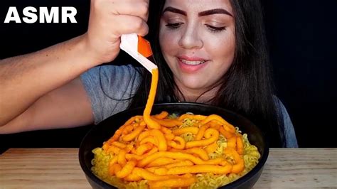 ASMR COMIDA MIOJO QUEIJO CHEDDAR MUKBANG BRASIL SONS DE