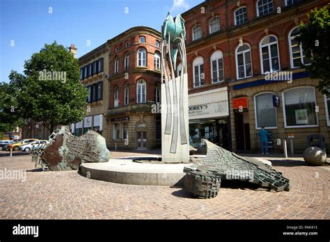 Blackburn Town Centre artwork on Church street . Lancashire, England ...