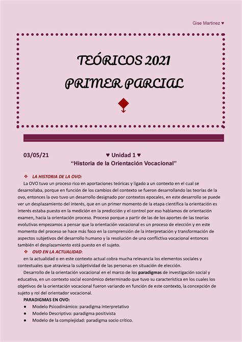 Teorico 1er Parcial Teórico de la materia orientación vocacional