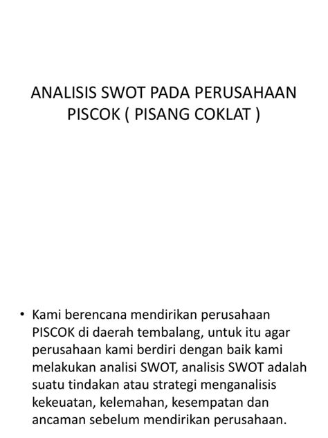 PDF Analisis Swot Pada An Piscok DOKUMEN TIPS