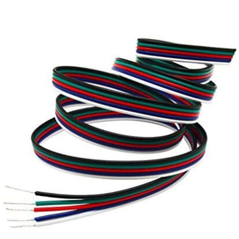 5Pin RGBW RGBWW Led Connector Cable Extension Wire Blue White Red Green