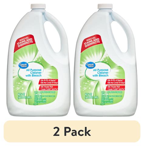 2 Pack Great Value All Purpose Cleaner With Bleach 64 Fl Oz Refill