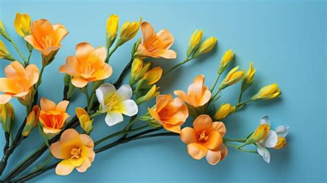 Premium Ai Image Freesia Floral Background