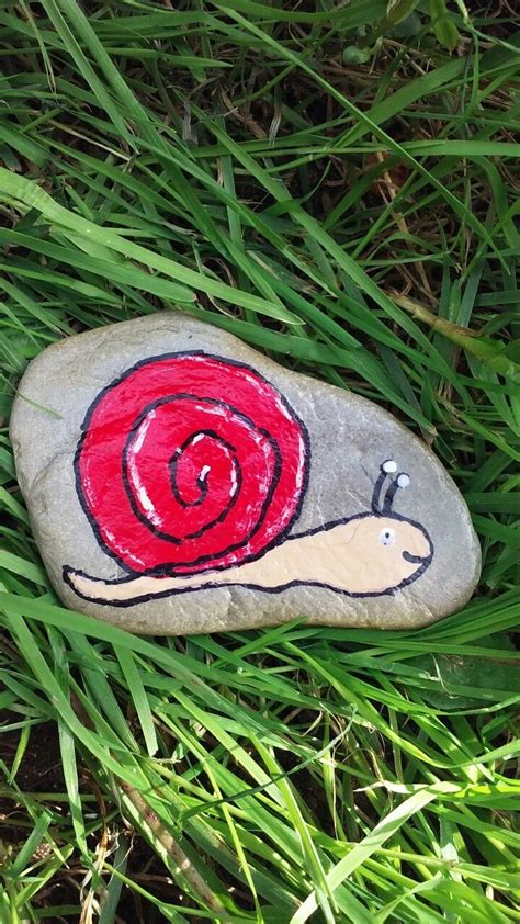 Small Snail Painted On A Lake Huron Beach Stone By Cindy P 2017 Rock