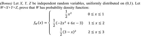 Solved Bonus Let X Y Z Be Independent Random Variables