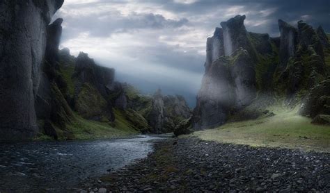 X Nature Landscape Mountains Trees Clouds Sun Rays Cliff Field