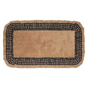 Vhc Brands Burlap Checkered Border In X In Burgundy Bathmat